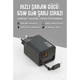 Mcg 65W Süper Hızlı Şarj Cihazı | Dahili Type-C Kablo | Usb-C & Usb-A Çıkış | Çoklu Cihaz Desteği - 30W Beyaz