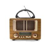 MCG Küçük Mini Boy Retro Ahşap Tasarım Bluetooth Hoparlörlü Radyo - FM/AM Destekli, Şarjlı ve Taşınabilir Radyo NS-8108