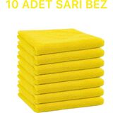 MCK Plus Mikrofiber Temizlik Bezi 10'lu 40X40 Mutfak Yer Banyo Temizleme Bezi Havlu Bez - Sarı