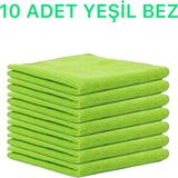 MCK Plus Mikrofiber Temizlik Bezi 10'lu 40X40 Mutfak Yer Banyo Temizleme Bezi Havlu Bez - Yeşil