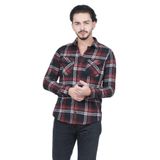 MCL Kapak Cep Detaylı Oduncu Gömlek, M, 80207202332566, Bordo, Erkek