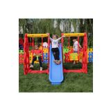 MCL Toys Çocuk Oyun Parkı - Kaydırak Ve Çift Salıncak - Figürlü Büyük Park Set - Anaokulu - Kreş