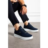 MCLACOS Lacivert Erkek Sneaker Günlük Spor Ayakkabı Yüksek Taban - Rahat Tasarım Q7