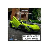 MCLAREN 675T YEŞİL 1/24 Ölçek Diecast Metal Model Araba Koleksiyon