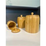 MCM Group 1 Adet Bambu Ahşap Kavanoz - Saklama Kabı- Baharatlık (11 x 8 Cm)