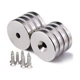 MCM Group 10 Adet 25X10/5X5,5 mm Neodyum Mıknatıs Havşa Delikli Magnet Vida Atılabilir N35 Nikel Paslanmaz ( Lisinya )