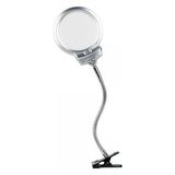 MCM Group 2.5X130 mm 5X24 mm LED Aydınlatmalı Büyüteç,masa Üstü Metal Hortum MANDALLIMG15124C - Lisinya