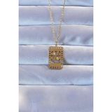 MCM Group 316L Altın Renk Işlemeli Yonca Model Vintage Kolye - Lisinya