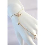 MCM Group 316L Çelik Gold Pembe Zirkon Taşlı Kanatlı Kalp Şahmeran
