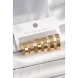 MCM Group 316L Çelik Gold Renk Halka Model Kadın Küpe Seti - Lisinya