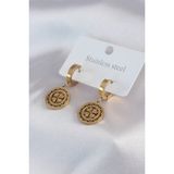 MCM Group 316L Çelik Gold Renk Kalp Model Işleme Detay Kadın Küpe - Lisinya