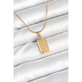 MCM Group 316L Çelik Gold Renk Külçe Altın Model Kolye - Lisinya