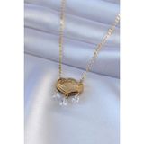 MCM Group 316L Çelik Gold Renk Lotus Model Zirkon Taşlı Kadın Kolye - Lisinya