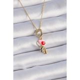 MCM Group 316L Çelik Gold Renk Renkli Kalp Figür Charm Model Kadın Kolye - Lisinya