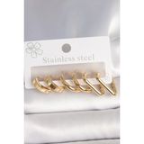 MCM Group 316L Çelik Gold Renk Üçgen Halka Model Kadın Küpe Seti - Lisinya
