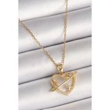 MCM Group 316L Çelik Gold Renk Zincir Zirkon Taşlı Kalp Model Yıldız Detay Kadın Kolye - Lisinya