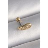 MCM Group 316L Çelik Gold Renk Zirkon Taşlı Kanat Tragus Piercing