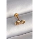 MCM Group 316L Çelik Gold Renk Zirkon Taşlı Sonsuzluk Tragus Piercing