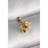 MCM Group 316L Çelik Gold Siyah Zirkon Taş Detay Örümcek Ağ Tragus Piercing