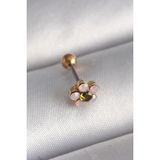 MCM Group 316L Çelik Gold Zirkon Taşlı Çiçek Tragus Piercing