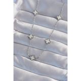 MCM Group 316L Çelik Gümüş Renk Minimal Beyaz Sedefli Yonca Kolye - Lisinya