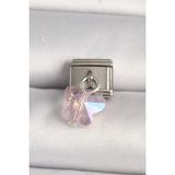 MCM Group 316L Çelik Gümüş Renk Pembe Zirkon Taşlı Kelebek Nomination Charm