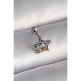 MCM Group 316L Çelik Gümüş Renk Renkli Zirkon Taşlı Yıldız Tragus Piercing