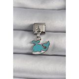 MCM Group 316L Çelik Gümüş Renk Sallantı Mavi Balina Nomination Charm