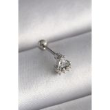 MCM Group 316L Çelik Gümüş Renk Üçgen Zirkon Taşlı Tragus Piercing
