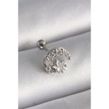 MCM Group 316L Çelik Gümüş Renk Zirkon Taşlı Ay Yıldız Tragus Piercing