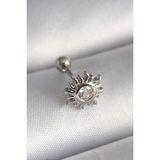 MCM Group 316L Çelik Gümüş Renk Zirkon Taşlı Güneş Tragus Piercing