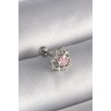 MCM Group 316L Çelik Gümüş Renk Zirkon Taşlı Kalp Tragus Piercing