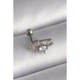 MCM Group 316L Çelik Gümüş Renk Zirkon Taşlı Toplu İğne Tragus Piercing