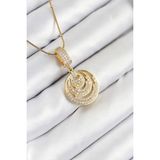 MCM Group 316L Çelik Zirkon Taşlı Çember Model Gold Renk Kadın Kolye - Lisinya