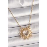 MCM Group 316L Çelik Zirkon Taşlı Kalp Model Gold Renk Kadın Kolye - Lisinya