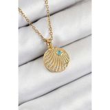 MCM Group 316L Çelik Zirkon Taşlı Madalyon Model Gold Renk Kadın Kolye - Lisinya