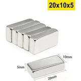 MCM Group 5 Adet 20X10X5 mm Neodyum Magnet N35 Güçlü Mıknatıs Köşeli ve Dayanıklı Nikel Kaplama ( Lisinya )