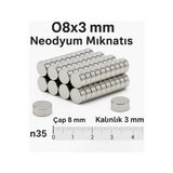 MCM Group 5 Adet 8X3MM Yuvarlak Neodyum Mıknatıs Güçlü Nikel Kaplamalı Kaliteli Dayanıklı Magnet ( Lisinya )
