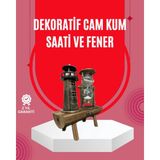 MCM Group Ahşap Gövdeli Deniz Feneri Formlu Kum Saati – 15X20 cm Masa Dekoru
