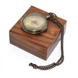 MCM Group Ahşap Kutulu Pirinç Köstekli Saat 16154 ( Lisinya )