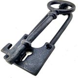 MCM Group Antika Tarz Dekoratif Pirinç Anahtar Kapı Tokmağı, Taktak - 170X60MM, Oksit - Lisinya