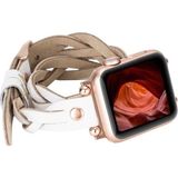 MCM Group Apple Watch Uyumlu Deri Kordon 38-40-41MM Dt Rt F3 Beyaz