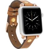 MCM Group Apple Watch Uyumlu Deri Kordon 38-40-41MM Gt G19 Taba