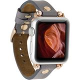 MCM Group Apple Watch Uyumlu Deri Kordon 38-40-41MM Gt Rst9 Gri