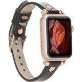MCM Group Apple Watch Uyumlu Deri Kordon 38-40-41MM Rt Rst1 Siyah