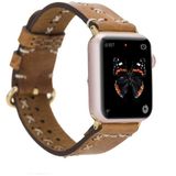 MCM Group Apple Watch Uyumlu Deri Kordon 42-44-45MM Aqua V18 Taba