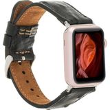 MCM Group Apple Watch Uyumlu Deri Kordon 42-44-45MM De5 Siyah
