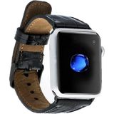 MCM Group Apple Watch Uyumlu Deri Kordon 42-44-45MM Kroko Siyah