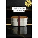 MCM Group Bambu Kahvaltılık Saklama Kabı Iki Bölmeli Büyük Lunch Box