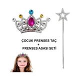 MCM Group Çocuklar Için Taraklı Prenses Tacı ve Prenses Yıldız Asa Seti Gümüş